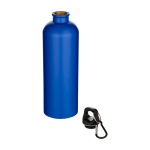 Matte RVS drinkfles van gerecycled staal met karabijnhaak 750 ml kleur koningsblauw tweede weergave