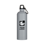 Matte RVS drinkfles van gerecycled staal met karabijnhaak 750 ml met afdrukgebied