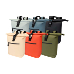 Waterdichte rolltop rugzak van kunstleer voor laptop 15” kleur grijs tweede weergave meerdere kleuren