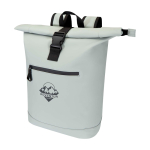 Waterdichte rolltop rugzak van kunstleer voor laptop 15” kleur grijs weergave transfer printen