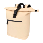 Waterdichte rolltop rugzak van kunstleer voor laptop 15” kleur ivoor