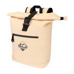 Waterdichte rolltop rugzak van kunstleer voor laptop 15” kleur ivoor weergave transfer printen