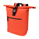 Waterdichte rolltop rugzak van kunstleer voor laptop 15” kleur zalm