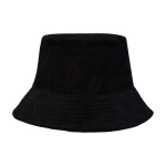 Buckethat van gerecycleerde corduroy en katoen 280 g/m² kleur zwart tweede weergave achterkant