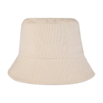 Buckethat van gerecycleerde corduroy en katoen 280 g/m² kleur zand tweede weergave voorkant