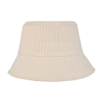 Buckethat van gerecycleerde corduroy en katoen 280 g/m² kleur zand tweede weergave achterkant