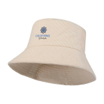 Buckethat van gerecycleerde corduroy en katoen 280 g/m² kleur zand