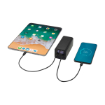 Powerbank van gerecycled aluminium, ideaal voor laptops 20.000 mAh kleur zwart vierde weergave