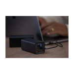 Powerbank van gerecycled aluminium, ideaal voor laptops 20.000 mAh kleur zwart luxe weergave