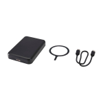 Magnetische draadloze powerbank van gerecycled plastic 5.000 mAh kleur zwart derde weergave
