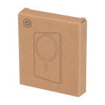 Magnetische draadloze powerbank van gerecycled plastic 5.000 mAh kleur zwart tweede weergave met doos
