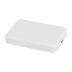 Magnetische draadloze powerbank van gerecycled plastic 5.000 mAh kleur wit tweede weergave
