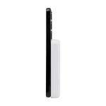 Magnetische draadloze powerbank van gerecycled plastic 5.000 mAh kleur wit weergave zijkant