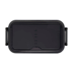 Lunchbox van plastic met bijpassend bestek en ruim compartiment kleur wit tweede weergave voorkant