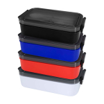 Lunchbox van plastic met bijpassend bestek en ruim compartiment kleur wit tweede weergave meerdere kleuren