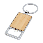 Moderne sleutelhanger van bamboe met geïntegreerde flesopener kleur naturel