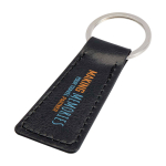Elegante sleutelhanger van gerecycled plastic voor sleutels of tas kleur zwart weergave zeefdruk