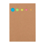 Boekenlegger van hout met kleine en grote kleefnotities kleur naturel tweede weergave voorkant