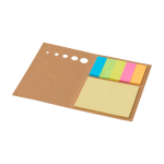 Boekenlegger van hout met kleine en grote kleefnotities kleur naturel