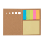 Boekenlegger van hout met kleine en grote kleefnotities kleur naturel tweede weergave