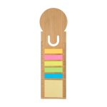 Meetlat met gekleurde kleine en grote post-its kleur naturel tweede weergave voorkant