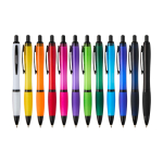 Balpen van gerecycled plastic met zwarte details en zwarte inkt kleur pastel blauw tweede weergave meerdere kleuren