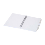 Notitieboek van gerecycled plastic met penhouder en blauwe inktpen kleur wit tweede weergave