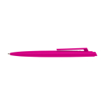 Balpen van gerecycled plastic met minimalistisch design en zwarte inkt kleur fuchsia tweede weergave voorkant