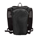 Waterdicht en reflecterend hardloopvest met drinksysteem kleur zwart tweede weergave achterkant