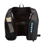 Waterdicht en reflecterend hardloopvest met drinksysteem kleur zwart tweede weergave