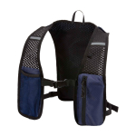 Waterdicht en reflecterend hardloopvest met drinksysteem kleur marineblauw