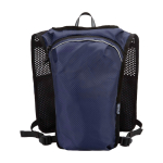 Waterdicht en reflecterend hardloopvest met drinksysteem kleur marineblauw tweede weergave achterkant