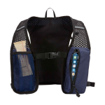 Waterdicht en reflecterend hardloopvest met drinksysteem kleur marineblauw tweede weergave