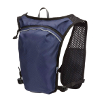 Waterdicht en reflecterend hardloopvest met drinksysteem kleur marineblauw derde weergave