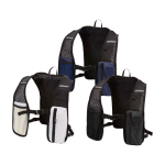 Waterdicht en reflecterend hardloopvest met drinksysteem kleur marineblauw tweede weergave meerdere kleuren