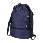Sporttas van waterdicht gerecycled materiaal met schoenenvak 18 L kleur marineblauw