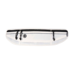 Running heuptas met meerdere vakken en reflecterende details kleur zand tweede weergave voorkant