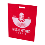 Extra sterke draagtas van gerecycled non-woven materiaal 5 L kleur rood weergave zeefdruk