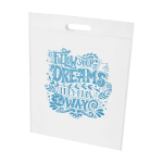 Extra sterke draagtas van gerecycled non-woven materiaal 5 L kleur wit weergave zeefdruk