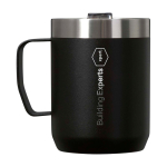 Campingbeker van gerecycled roestvrij staal 236 ml kleur zwart weergave bedrukking logo 2