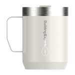 Campingbeker van gerecycled roestvrij staal 236 ml kleur beige weergave bedrukking logo 2