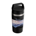 RVS reisbeker met lekvrije dop 350 ml kleur zwart