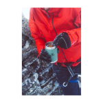 Voedselpot met bestek en geïsoleerde deksel met ventiel 400 ml kleur donkergroen luxe weergave