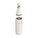 Duurzame drinkfles met dubbele opening 600 ml kleur beige tweede weergave