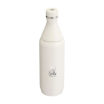 Duurzame drinkfles met dubbele opening 600 ml kleur beige weergave bedrukking logo 2