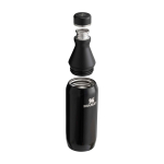 Drinkfles van gerecycled RVS met dubbele opening 350 ml kleur zwart tweede weergave