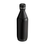 Drinkfles van gerecycled RVS met dubbele opening 350 ml kleur zwart derde weergave