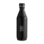 Drinkfles van gerecycled RVS met dubbele opening 350 ml kleur zwart weergave bedrukking logo 2