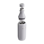 Drinkfles van gerecycled RVS met dubbele opening 350 ml kleur grijs tweede weergave