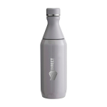 Drinkfles van gerecycled RVS met dubbele opening 350 ml kleur grijs weergave bedrukking logo 2